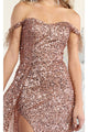 Royal Queen RQ7988 Off Shoulder Feathers Prom Dress - Dress