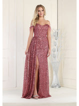 Royal Queen RQ7988 Off The Shoulder Sequin Formal Prom Dress