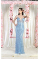 Royal Queen RQ7993 Sexy Lace Up Prom Dress - DUSTY BLUE / 4 - Dress