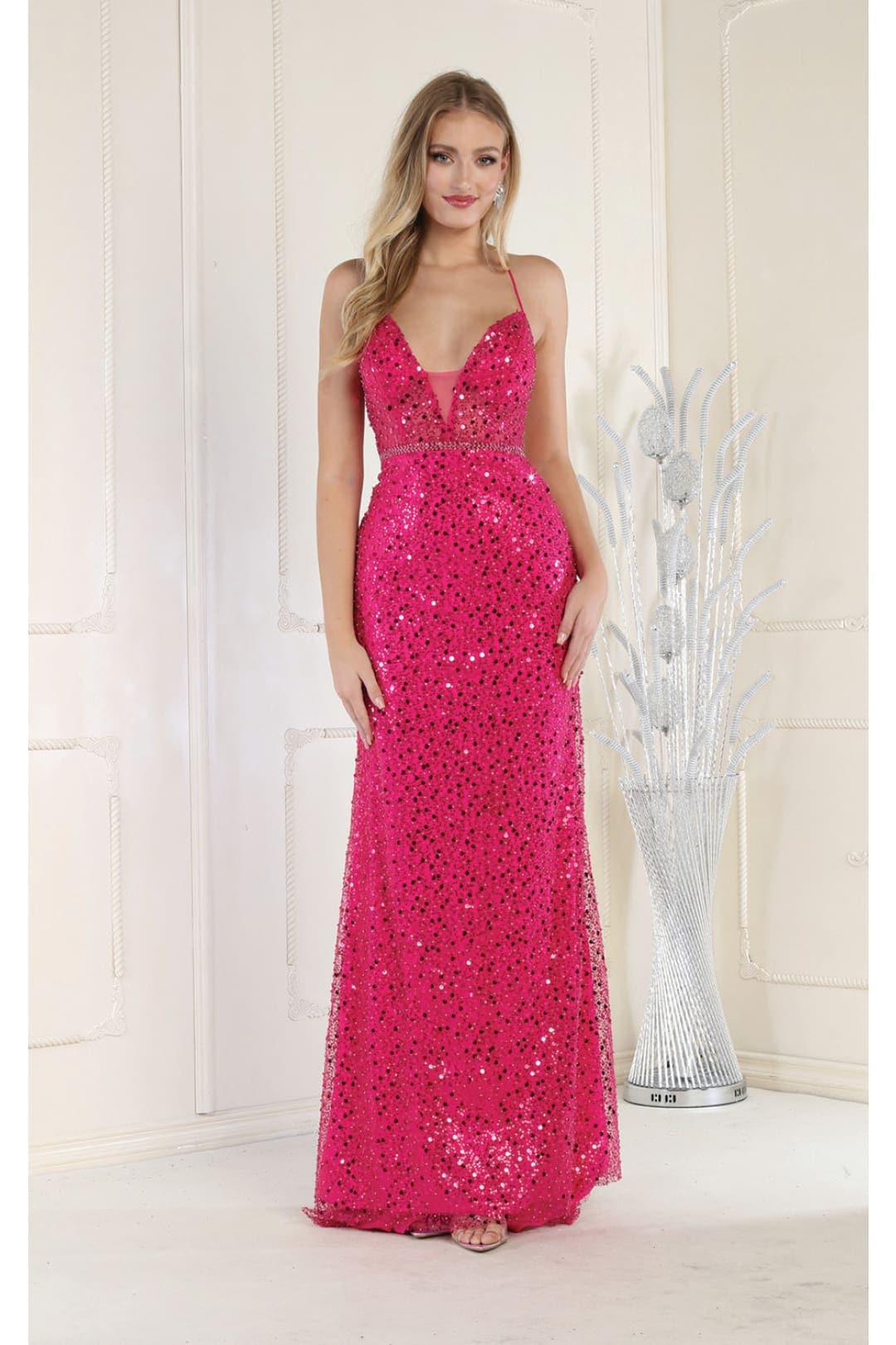 Royal Queen RQ7993 Sexy Lace Up Prom Dress - FUCHSIA / 4 - Dress