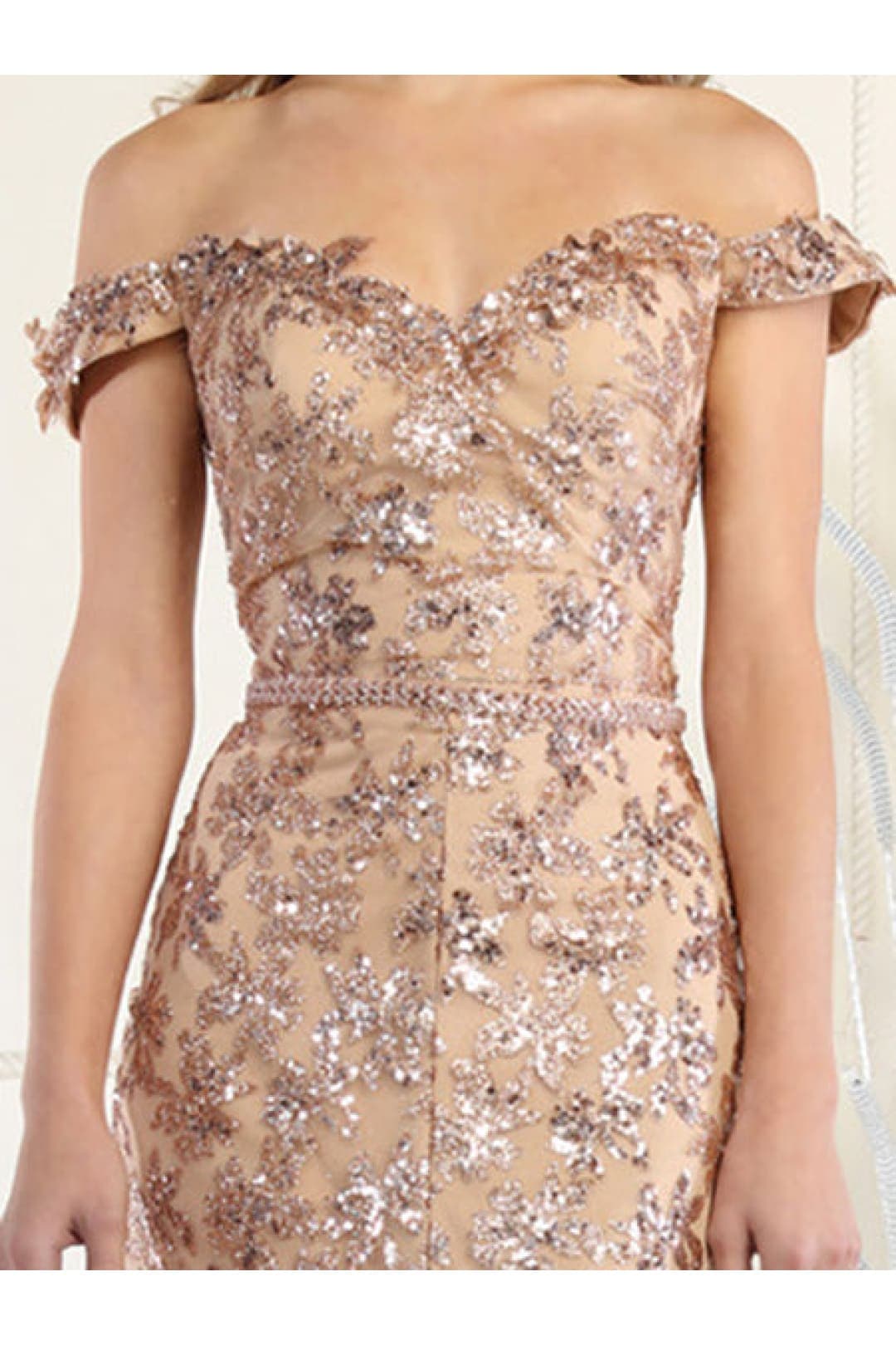 Royal Queen RQ7995 Special Occasion Rose Gold Gown - Dress