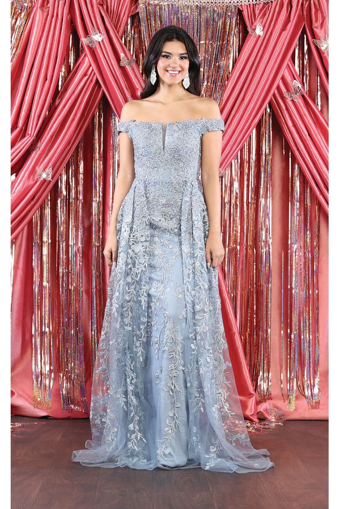 Royal Queen RQ8000 Off Shoulder Train Pagant Gown - Dress