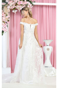 Royal Queen RQ8000B Embellished Bridal Formal Dress - IVORY / 4 - Dress
