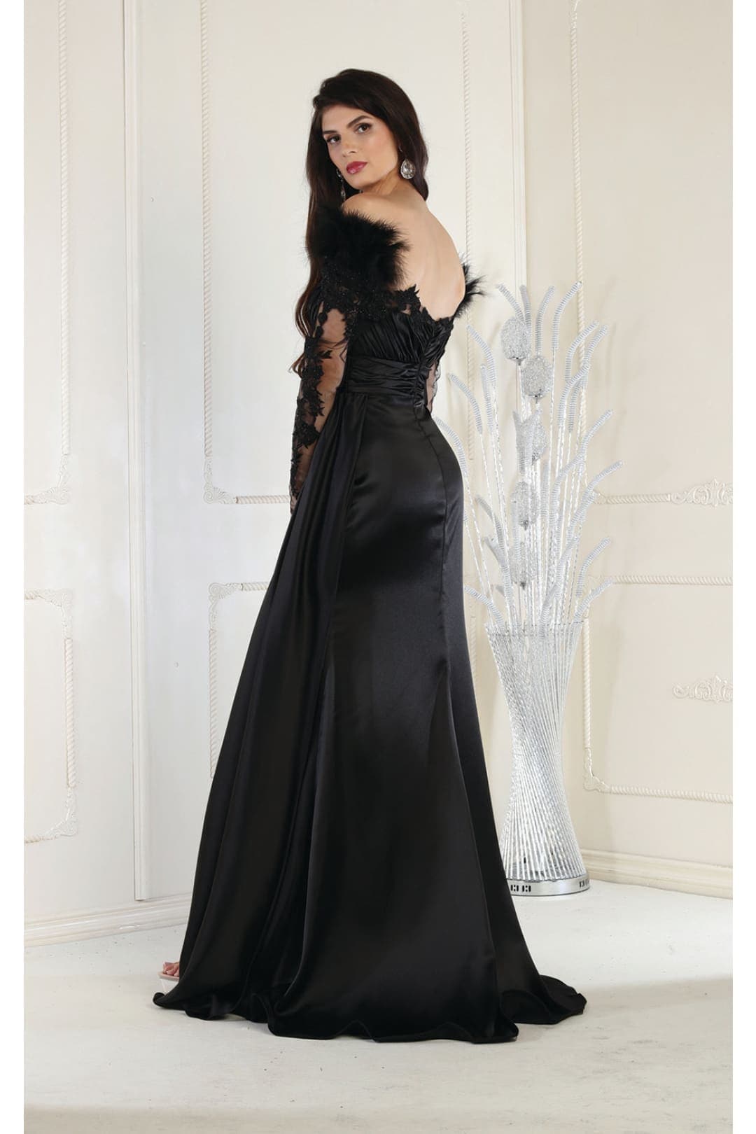 Royal Queen RQ8002 Sheer Sleeves Formal Gown - Dress