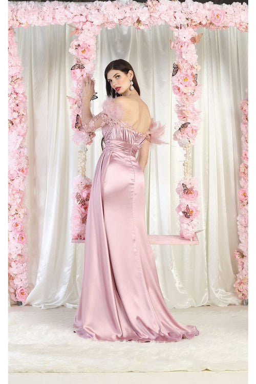 Royal Queen RQ8002 Sheer Sleeves Formal Gown - Dress