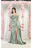 Royal Queen RQ8002 Sheer Sleeves Formal Gown - SAGE / 4 - Dress