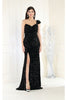 Royal Queen RQ8003 Thigh High Slit Formal Dress - BLACK / 4 - Dress
