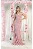 Royal Queen RQ8004 Sequined Prom Gown - BLUSH / 2 - Dress