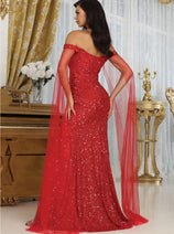 Royal Queen RQ8012 Semi-Sweetheart Mesh Feathers Pageant Dress