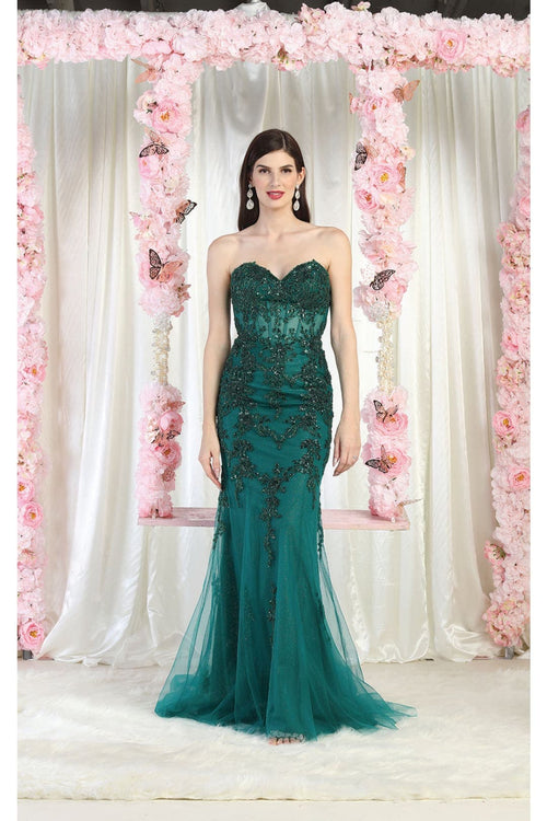 Royal Queen RQ8013 Embellished Strapless Evening Gown - Dress