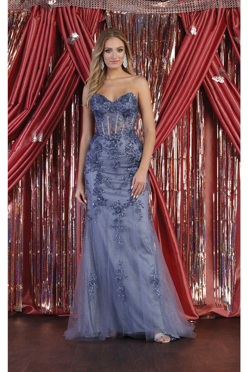 Royal Queen RQ8013 Embellished Strapless Evening Gown - Dress