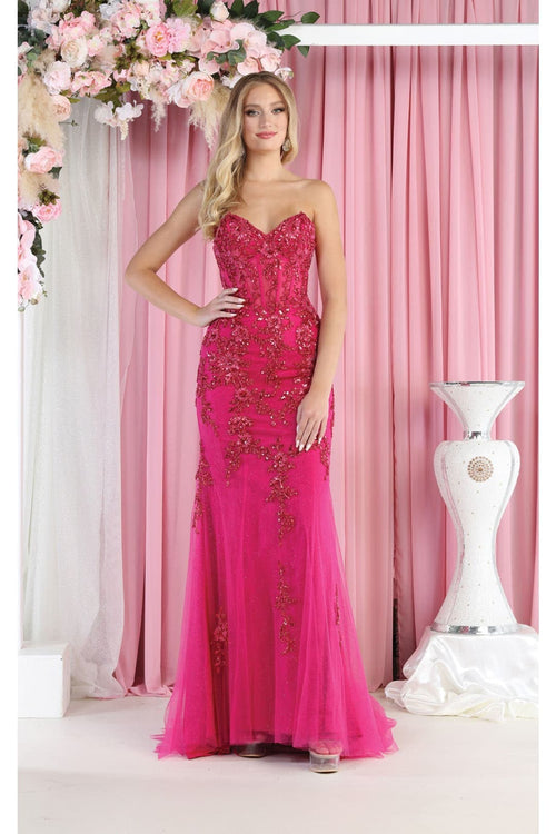 Royal Queen RQ8013 Embellished Strapless Evening Gown - Dress