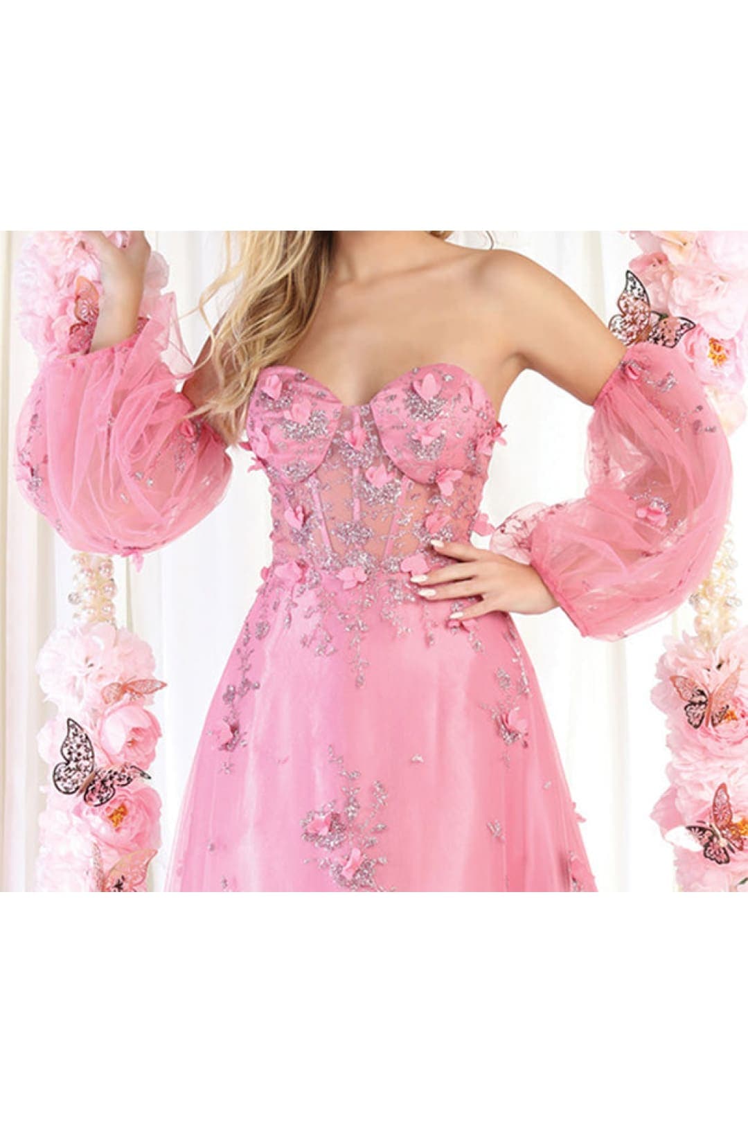 Royal Queen RQ8015 3D Floral Red Carpet Gown
