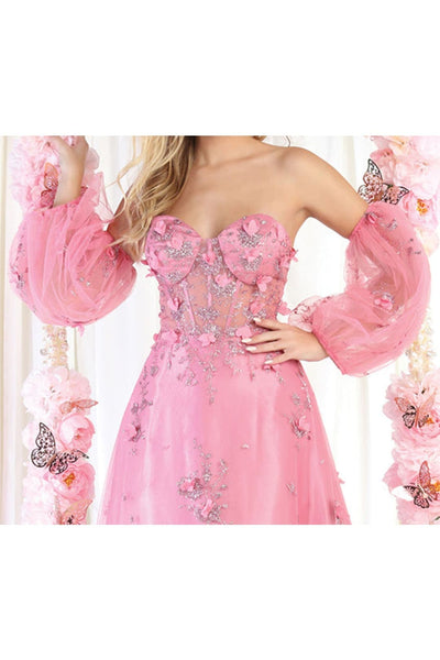 Royal Queen RQ8015 3D Floral Red Carpet Gown