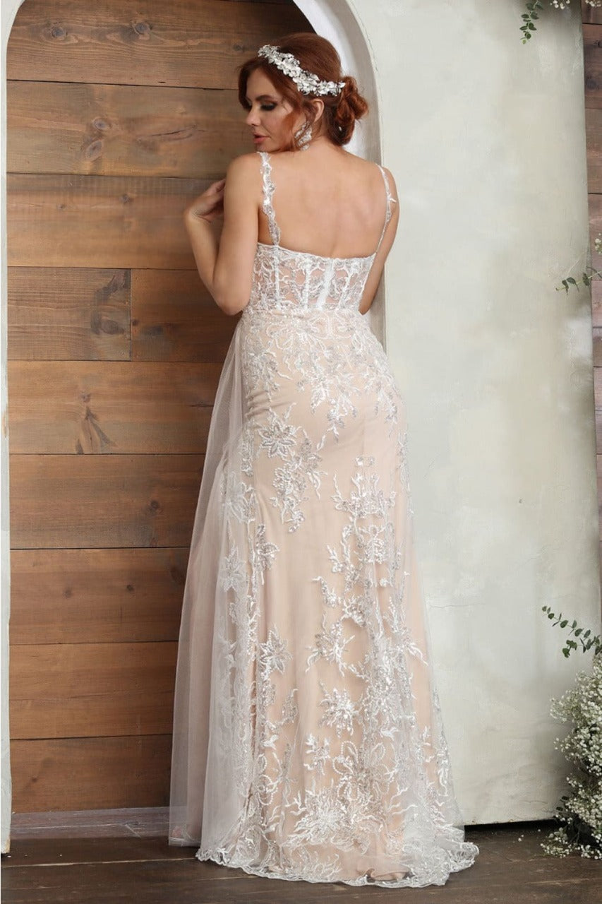 Royal Queen RQ8018 Sweetheart Corset Bodice Wedding Gown - IVORY/NUDE / 4 - Dress