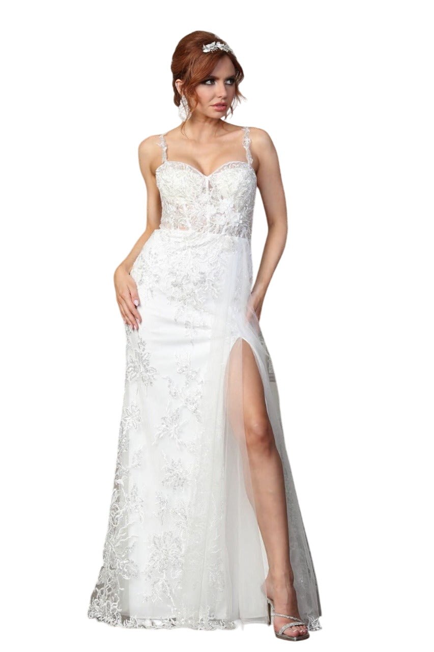 Royal Queen RQ8018 Sweetheart Corset Bodice Wedding Gown - IVORY / 4 - Dress