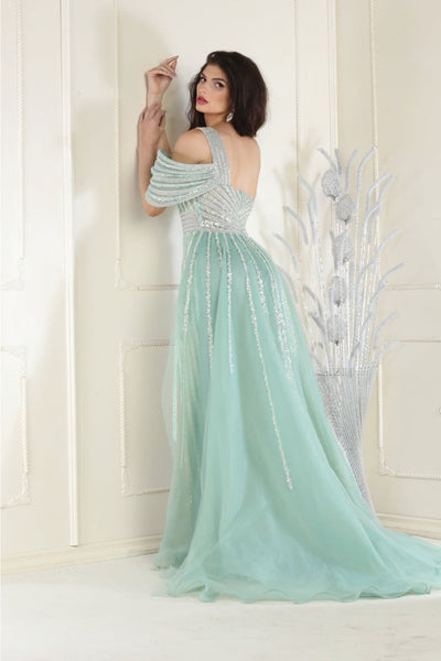 Royal Queen RQ8022 Sequin Asymmetrical A-line Beauty Pageant Dress - Dress