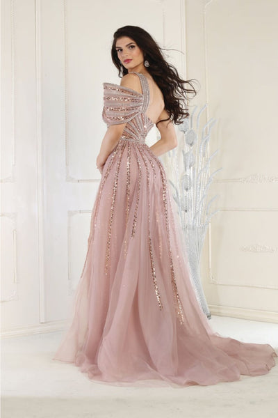 Royal Queen RQ8022 Sequin Asymmetrical A-line Beauty Pageant Dress - Dress