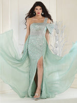 Royal Queen RQ8022 Sequin Asymmetrical A-line Beauty Pageant Dress