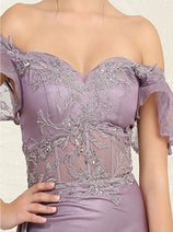 Royal Queen RQ8028 Sweetheart Side Sash Red-Carpet Formal Gown