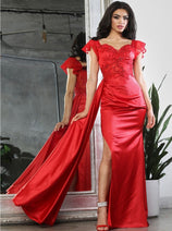 Royal Queen RQ8028 Sweetheart Side Sash Red-Carpet Formal Gown