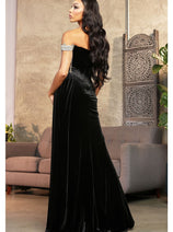 Black Christmas & Holiday Dress in Velvet  by Royal Queen RQ8033