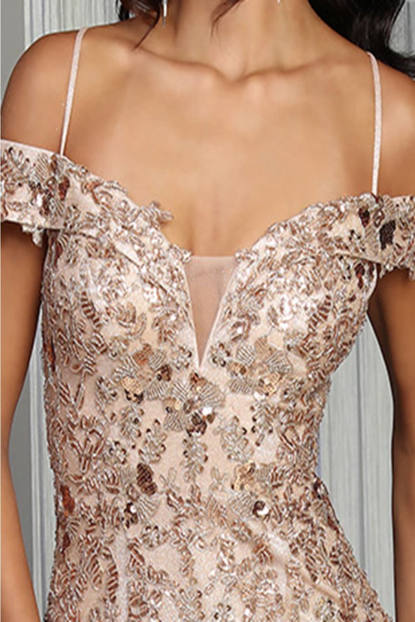 ROSE GOLD Royal Queen RQ8040 Mermaid Beaded Sweetheart Long