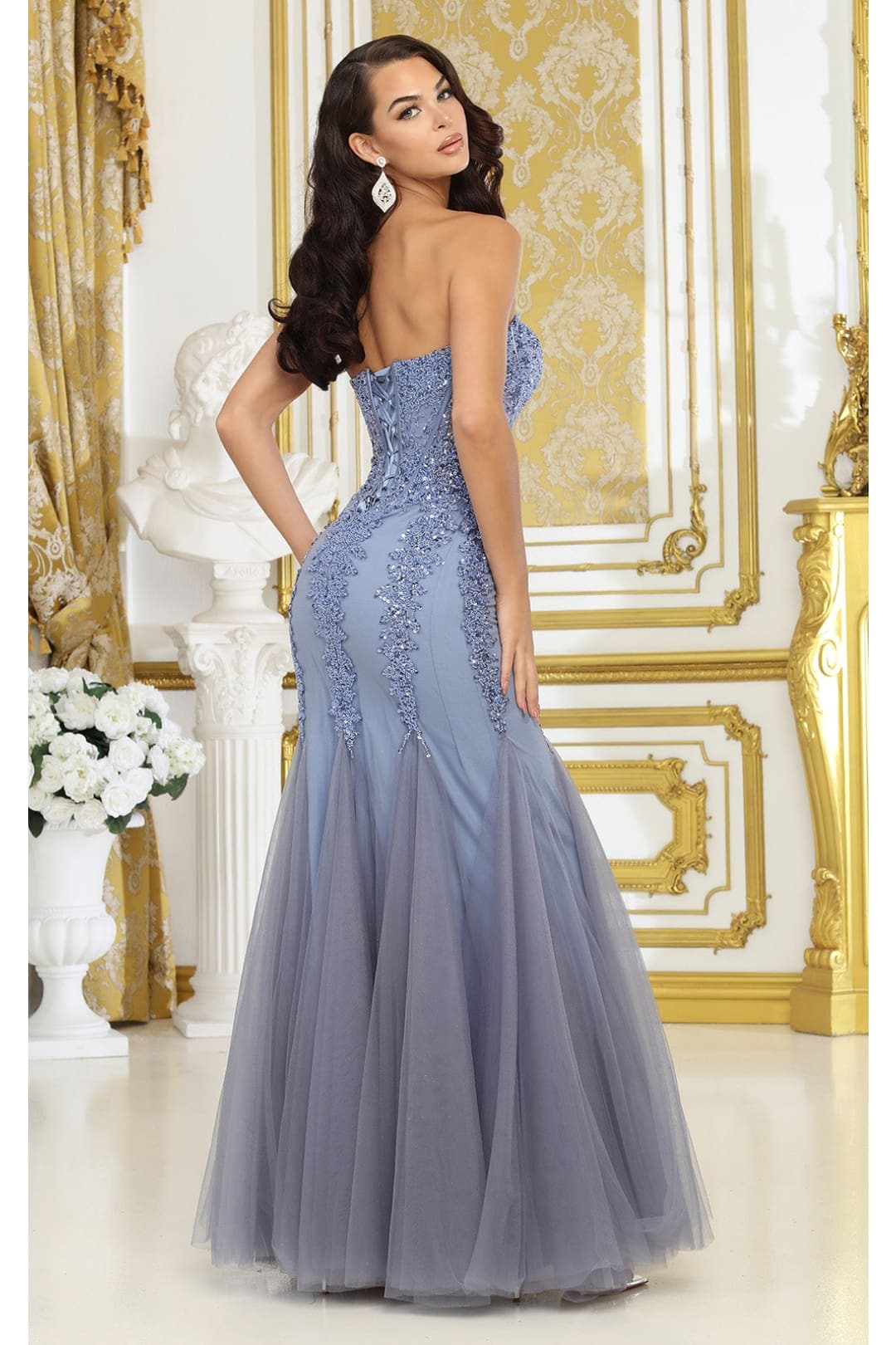 Royal Queen RQ8041 Strapless Embellished Corset Special Occasion Gown - Dress