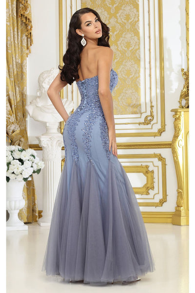 Royal Queen RQ8041 Strapless Embellished Corset Special Occasion Gown - Dress