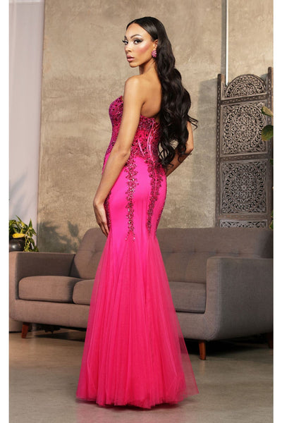 Royal Queen RQ8041 Strapless Embellished Corset Special Occasion Gown - Dress