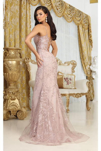 Royal Queen RQ8046 Sheer Corset Top Embroidered Prom Evening Gown - Dress