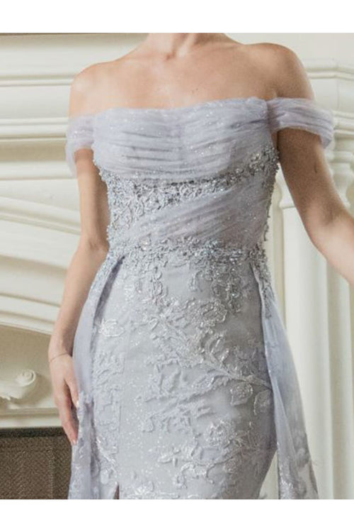 Royal Queen RQ8053 Off Shoulder Lace Applpique Pageant Formal Dress - Dress