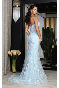 Royal Queen RQ8063 Strapless Mermaid Floral Formal Evening Gown - Dress