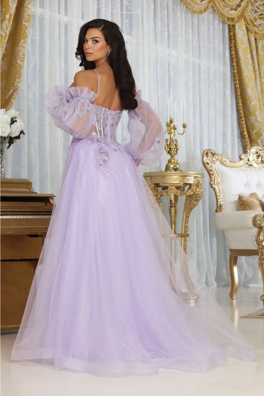 Royal Queen RQ8073 Tulle Sweetheart Sheer Bodice Prom Gown - Dress