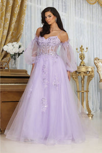 Royal Queen RQ8073 Tulle Sweetheart Sheer Bodice Prom Gown - LILAC / 4 - Dress