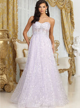 Royal Queen RQ8077 Embellished Corset Prom Sheer Sequin Gown