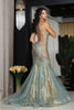 Royal Queen RQ8079 Deep V-Neck Beaded Sequin Prom Formal Gown - Dress