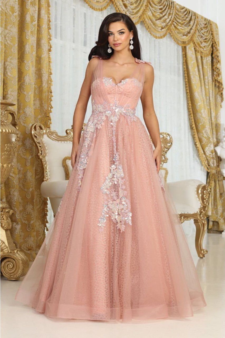 a line pageant dress Royal Queen RQ8080 Floral A-line Pageant Dress