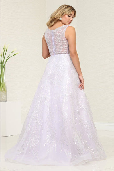 Royal Queen RQ8081 A-Line illusion Bodice Scoop Neck Gala Gown - Dress