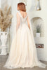 Royal Queen RQ8083 Champagne V-Neck Cape Sleeve Red Carpet Gown - Dress