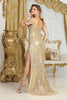 Royal Queen RQ8084 Sequin Embellished High Slit Prom Gown - Dress