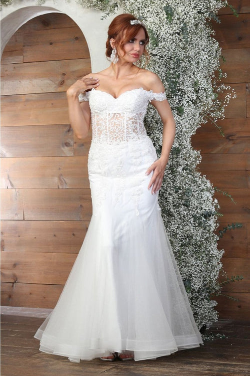 Royal Queen RQ8086 Sweetheart Lace Mermaid Fitted Wedding Gown - IVORY / 4 - Dress