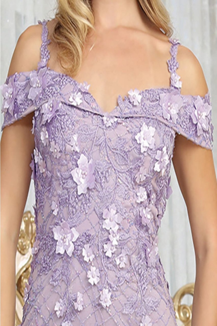 Royal Queen RQ8088 Fitted 3D Floral Mermaid Formal Long Gown - Dress