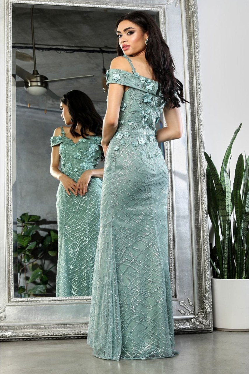 Royal Queen RQ8088 Fitted 3D Floral Mermaid Formal Long Gown - Dress