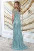 Royal Queen RQ8092 Feather Accent Beaded Red Carpet Long Gown - Dress