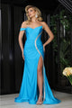 Royal queen RQ8102 Off-Shoulder Beaded Sheath Pageant Gown - Dress