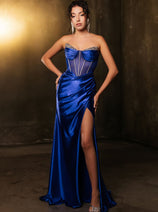 Royal Queen RQ8104 Draped Embellished High Slit Prom Evening Dress