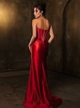 Royal Queen RQ8104 Draped Embellished High Slit Prom Evening Dress