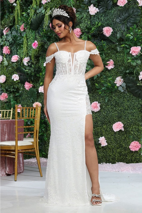 Sheath Wedding Dresses | Ivory Bridal Gown by RQ8107