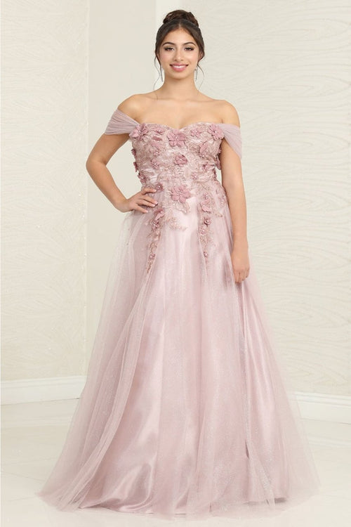 Royal Queen RQ8109-Elegant Floral Appliqué Sweetheart Gown